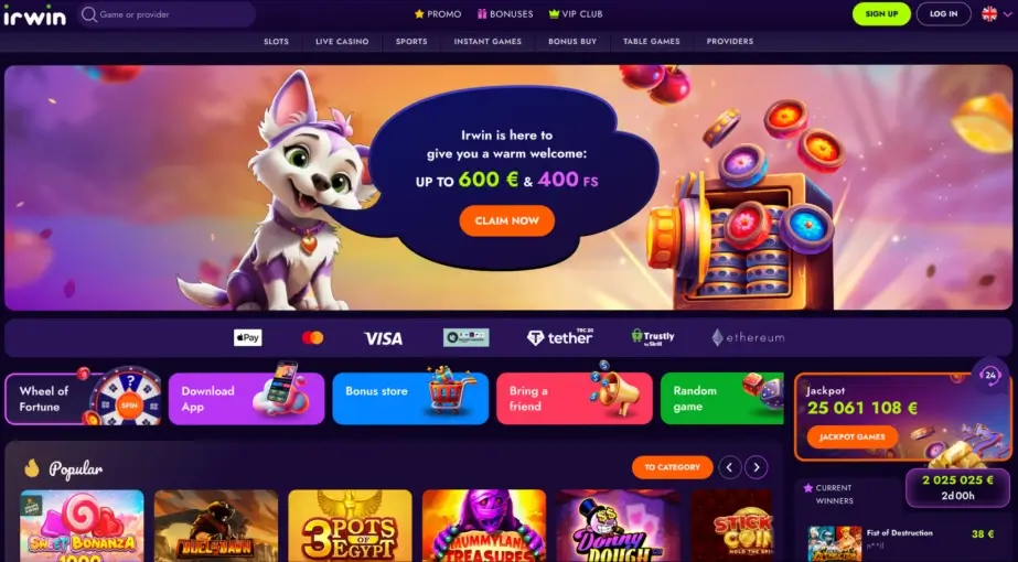 Irwin Casino online-boonused ja kampaaniad.